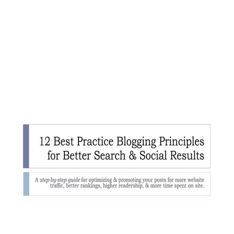 12 Best Practice Blogging Principles