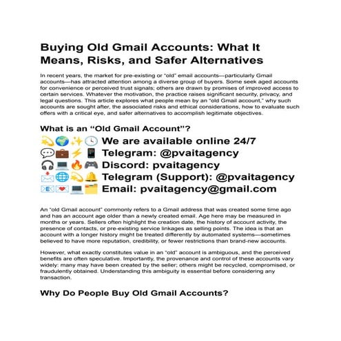 12 Best Site to Buying Old Gmail Accounts - PVA, Aged.