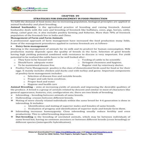 12 biology notes_ch09_strategies_for_enhancement_in_food_production