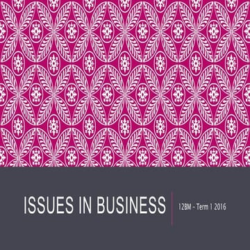Issues in Business