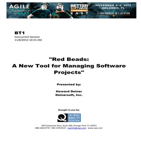 Red Beads: A New Tool for Managing Software Projects