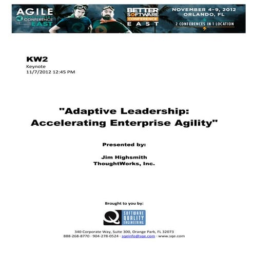 Adaptive Leadership: Accelerating Enterprise Agility
