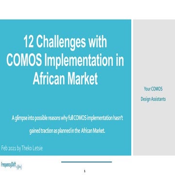 12 challenges with comos implementation