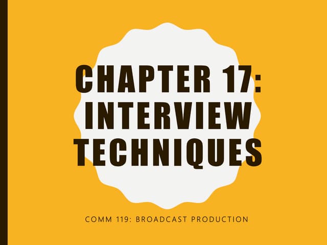 WCC COMM 119-Interview Techniques