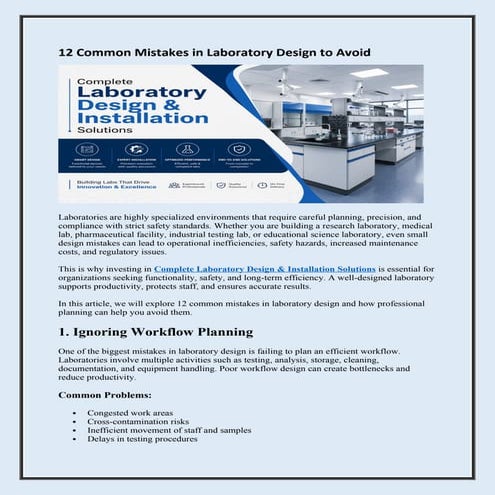 12 Common Laboratory Design Mistakes to Avoid for Safety and Efficiency ...