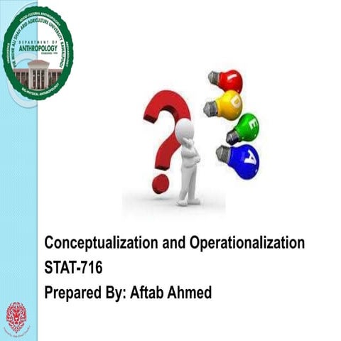 Conceptualization and Operationalisation stat 716