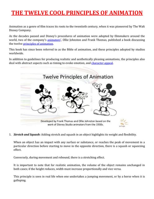 The 12 principles of animation, animation principles.pdf | Computer ...