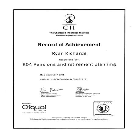 Richards R - CII CF6 Certificate - 28.03.14