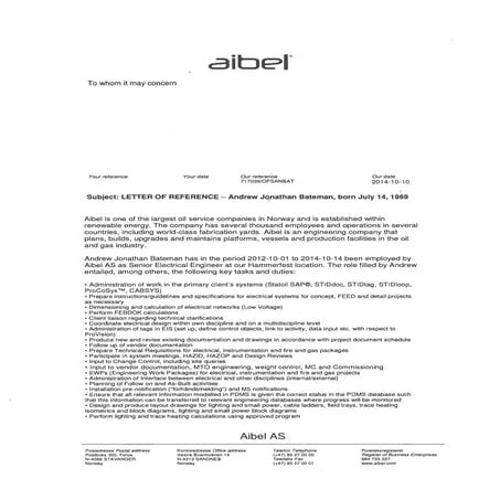 Reference Letter Hammerfest Oct 2014 | PDF