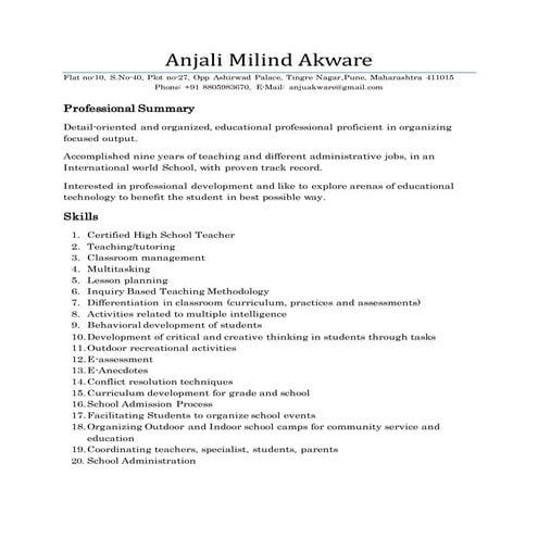 Anjali Milind Akware