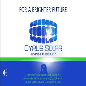 CYRUS SOLAR INC. PRESENTATION 