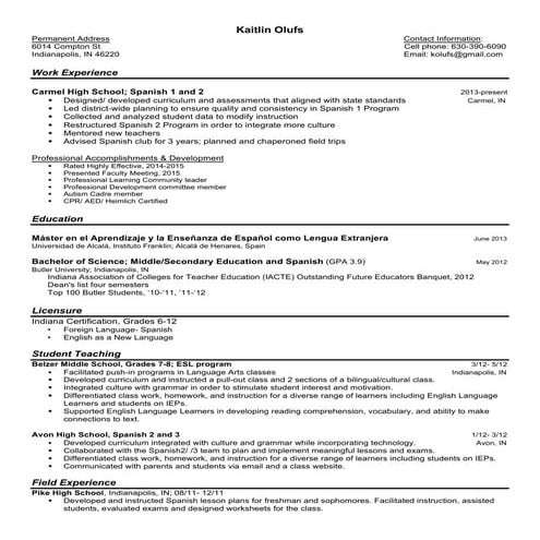 resume 2016 | PDF