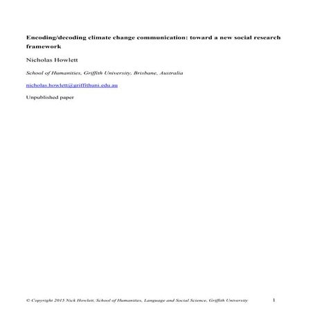 Encoding-decoding-climate-change-communication-Nick-Howlett-2015 | PDF