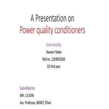 power quality conditioners
