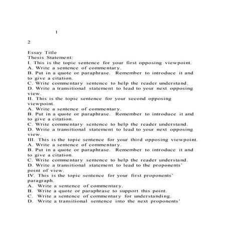 12Essay TitleThesis Statement  I. This is the topic