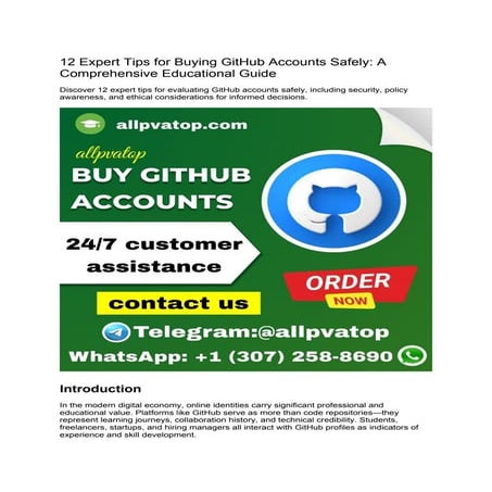 4 Smart Tips for Buying GitHub Accounts Safely and Ethically | DOCX