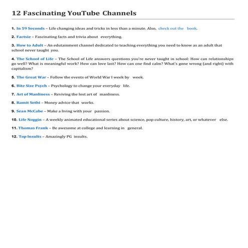12 fascinating you tube channels