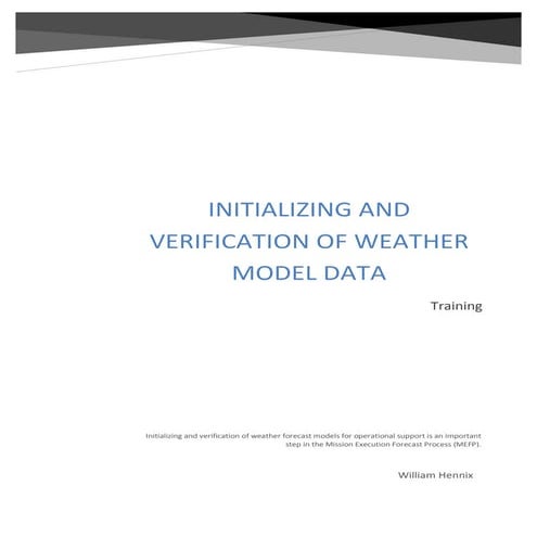 Initialization and Verification of Weather Model Data | PDF