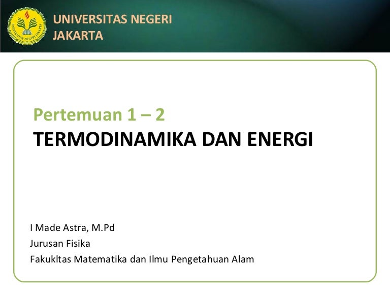 Termodinamika 1 2 F Termodinamika Dan Energi