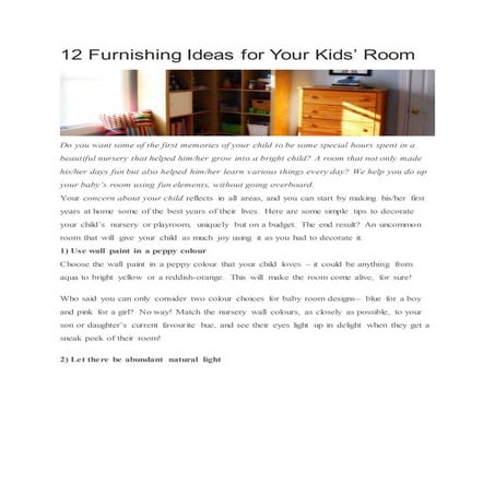 12 furnishing ideas for your kids