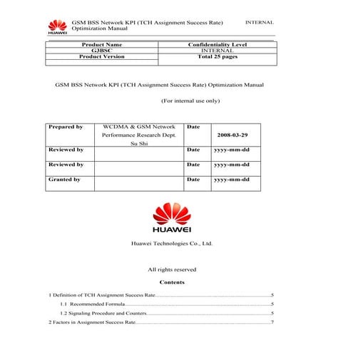 12 gsm bss network kpi (tch assignment success rate) optimization manual