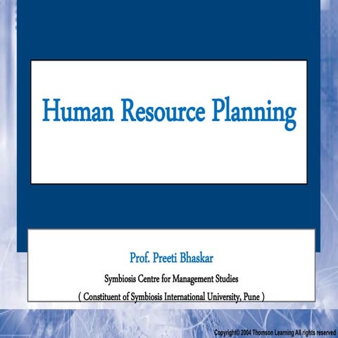 Human resource planning