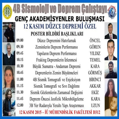 4B Sismoloji ve Deprem Çalıştayı