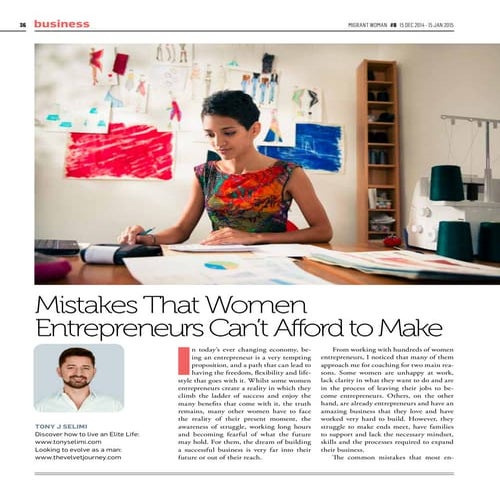 12 Key Mistakes Women Entrepreneurs Make Migrant Women Article 