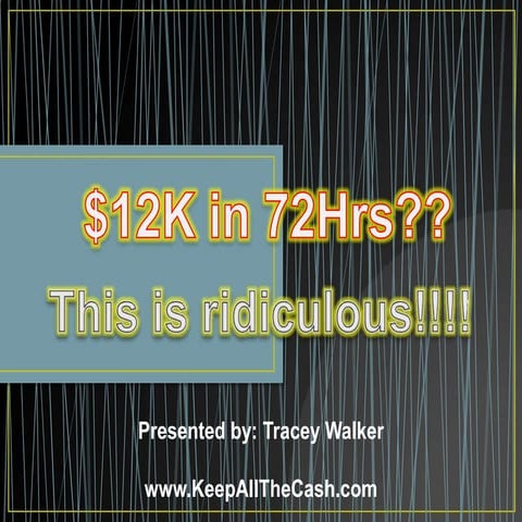 $12 k in 72hrs?? This is ridiculous!!!