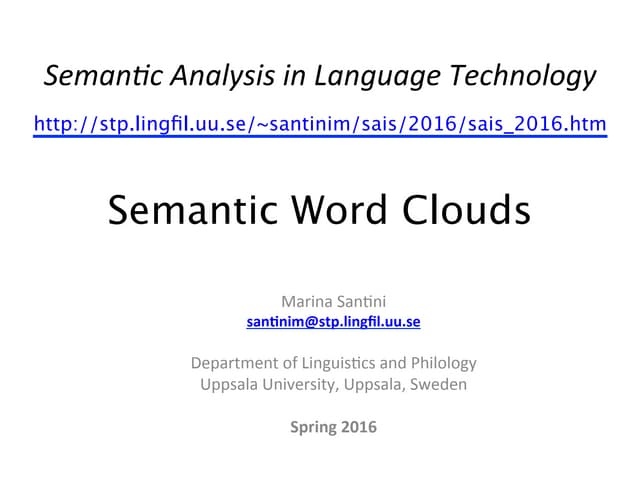 Lecture: Semantic Word Clouds