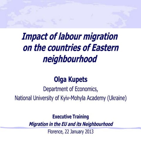 Labour Migration and Development: Implementing the Sustainable ...