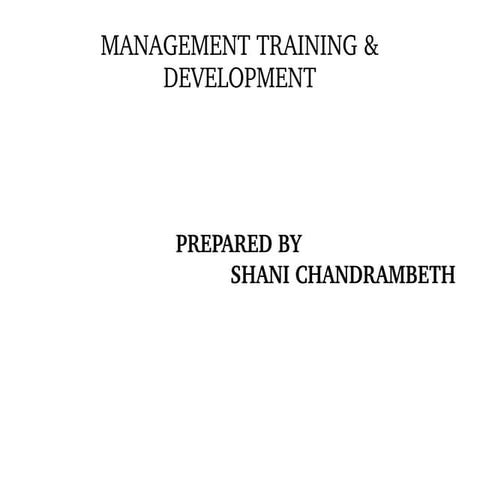 1 &  2 module of training & development for 3rd sem MBA