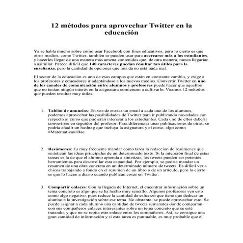 12 métodos para aprovechar twitter en la educación