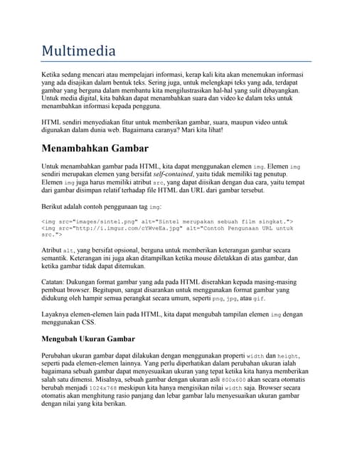 webdesign dasar : 12 multimedia