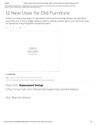 12 new uses for old furniture interior design styles and color schemes for home decorating hgtv