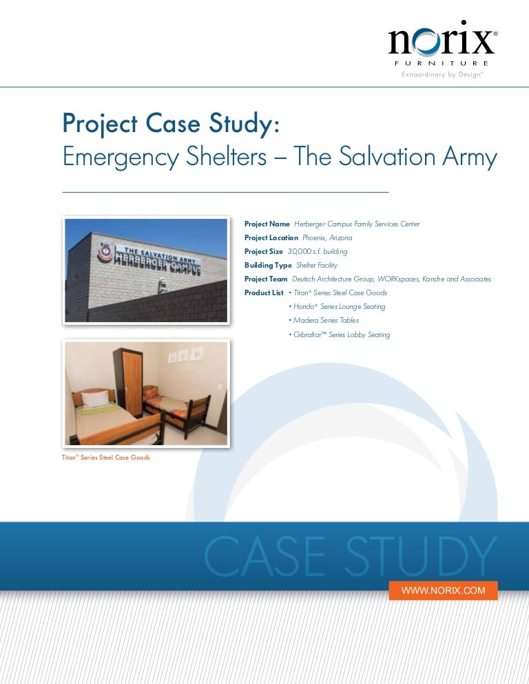 Emergency Shelters Case Study Furniture for Salvation Army
