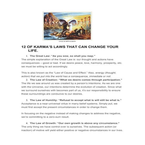 12 laws of karma | PDF