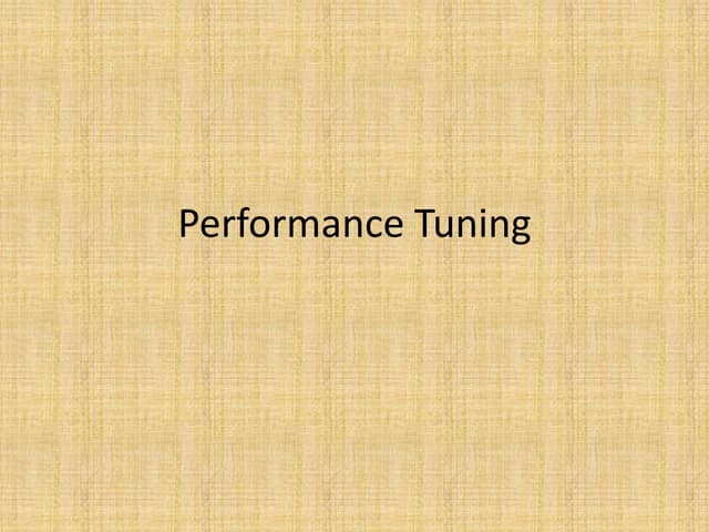 12, OCP - performance tuning