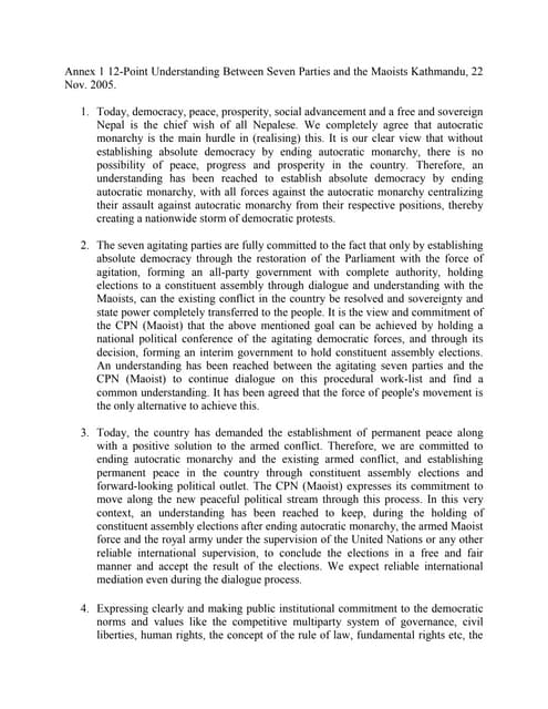 12 point peace agreement