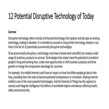 12 potential disruptive technology of today