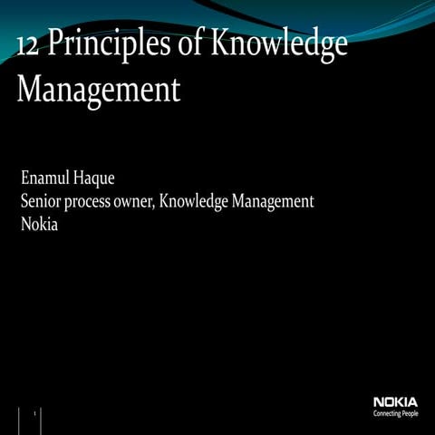 12 Principles Of Knowledge Management By Enamul Haque