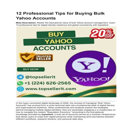 12 Professional Tips for Buying and Managing Bulk Yahoo Accounts in ...