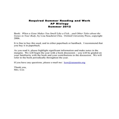 12 summer rdg ap bio