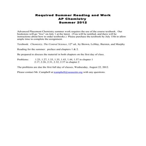 12 summer rdg ap chem
