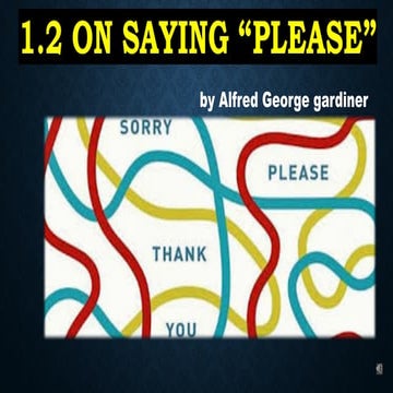 12th1.2 On Saying Please.ppt is a lesson in H,S.C | PPTX