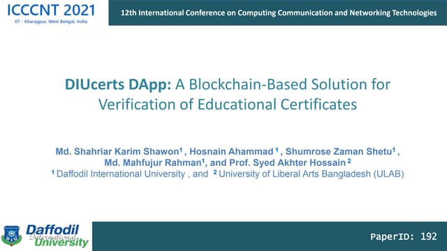 Blockchain based certificate verification