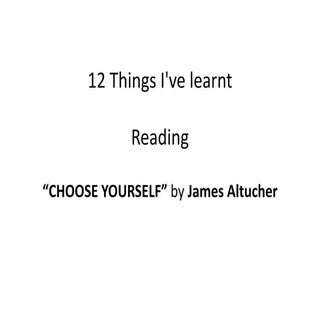 12 Things I've Learnt Reading “...
