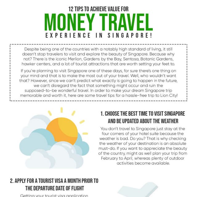 12 tips to achieve value for money travel experience in singapore!