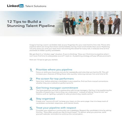 12 tips to build a stunning talent pipeline
