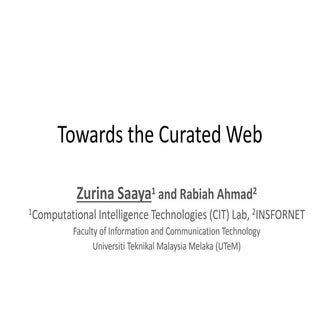 Towards The Curated web